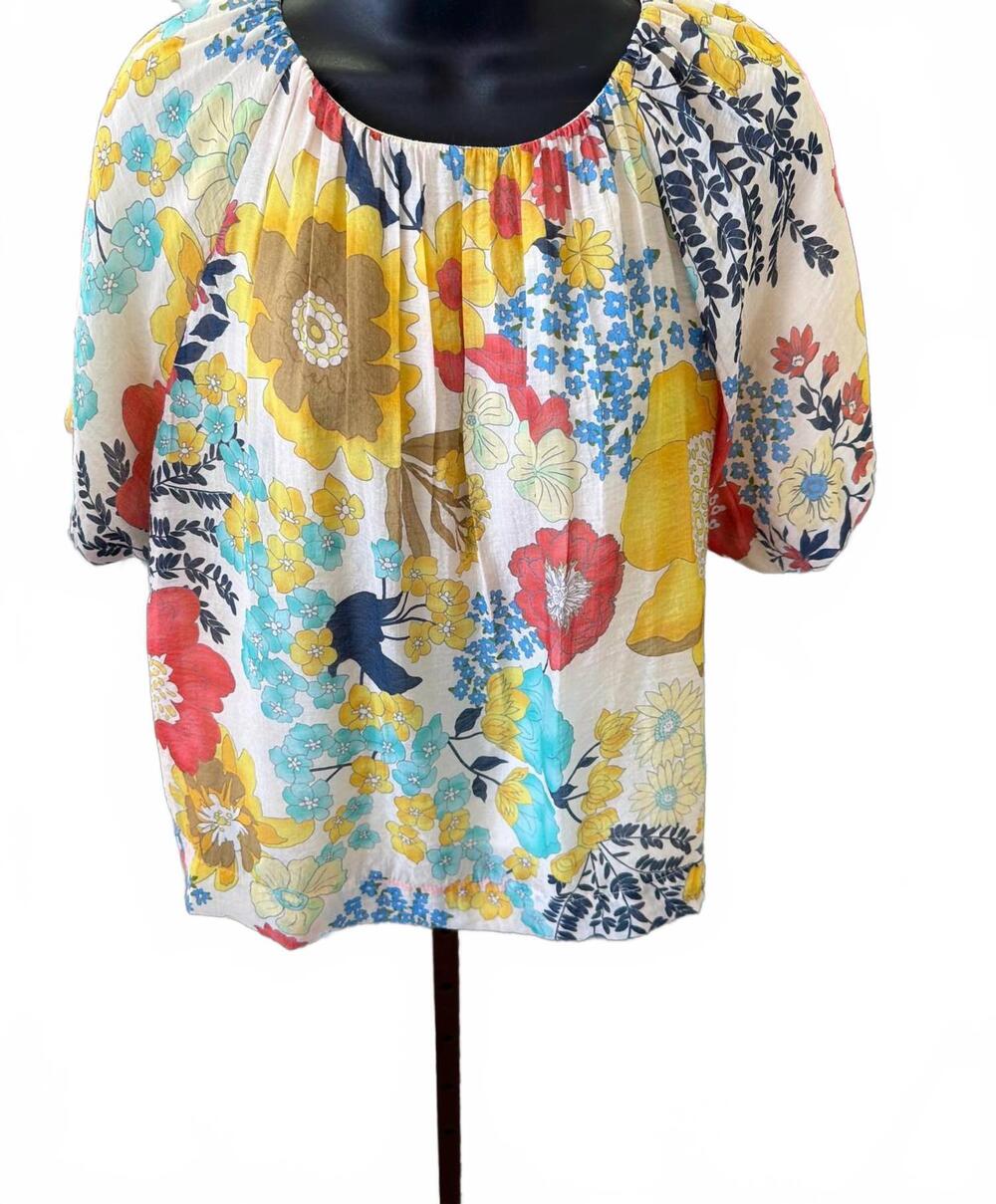 NEW THML women's mallory top in black & ivory